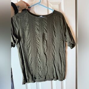 Old Navy Olive Green Textured Top